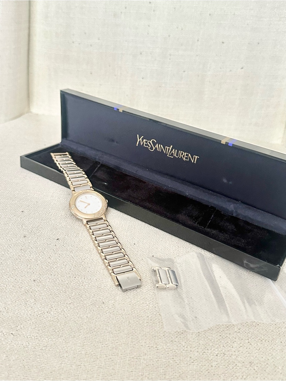 Vintage Yves Saint Laurent (YSL) Two-Tone Quartz Women's Watch - Picture 3 of 9
